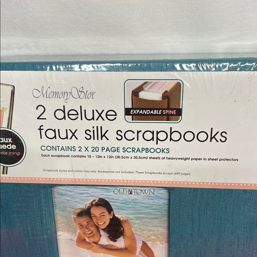 Memory Stor 2 Deluxe Blue Faux Silk Scrapbooks - 2 - 2x20 Page - Picture 2 of 5